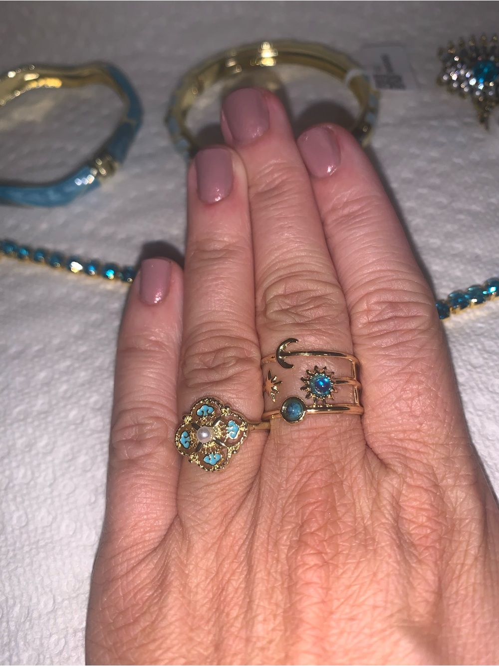 💠Gold-Tone Jewelry Set with Turquoise & Blue Accents! BUNDLE! ALL New!💠